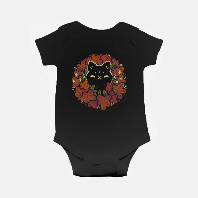 Autumn Leaves Wreath-Baby-Basic-Onesie-xMorfina