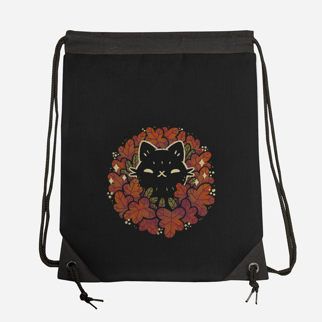 Autumn Leaves Wreath-None-Drawstring-Bag-xMorfina