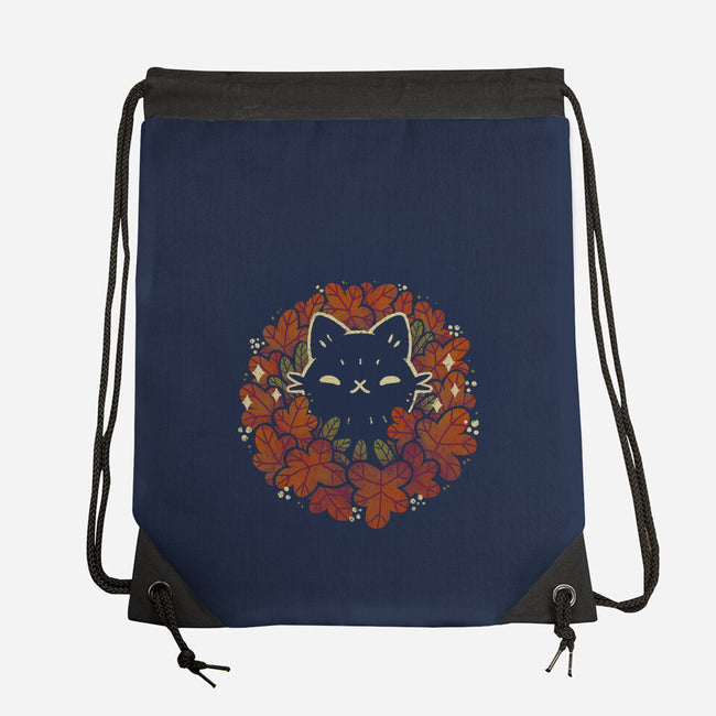 Autumn Leaves Wreath-None-Drawstring-Bag-xMorfina