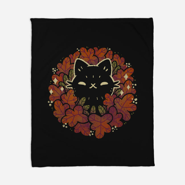 Autumn Leaves Wreath-None-Fleece-Blanket-xMorfina