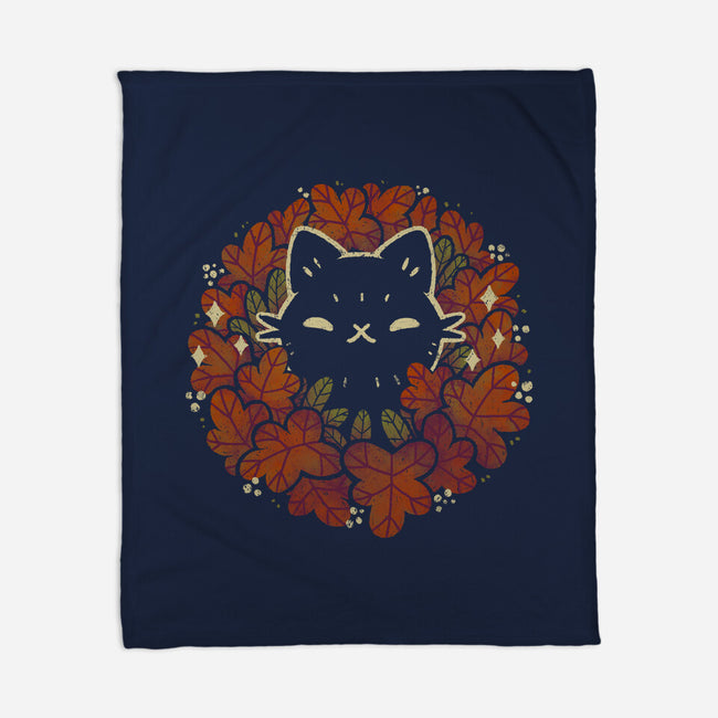 Autumn Leaves Wreath-None-Fleece-Blanket-xMorfina