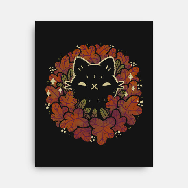 Autumn Leaves Wreath-None-Stretched-Canvas-xMorfina