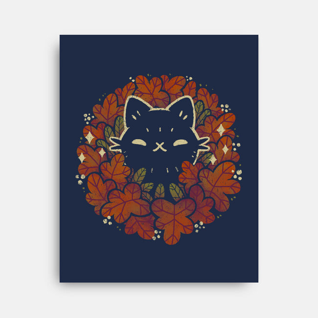 Autumn Leaves Wreath-None-Stretched-Canvas-xMorfina