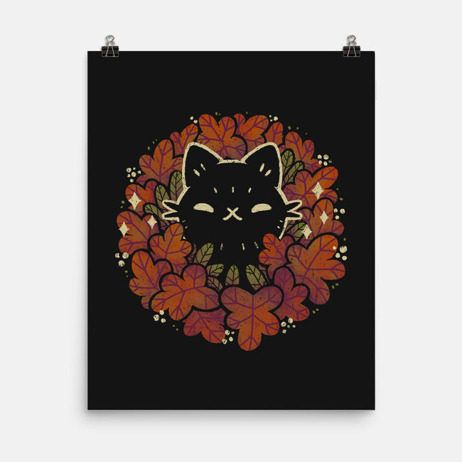 Autumn Leaves Wreath-None-Matte-Poster-xMorfina