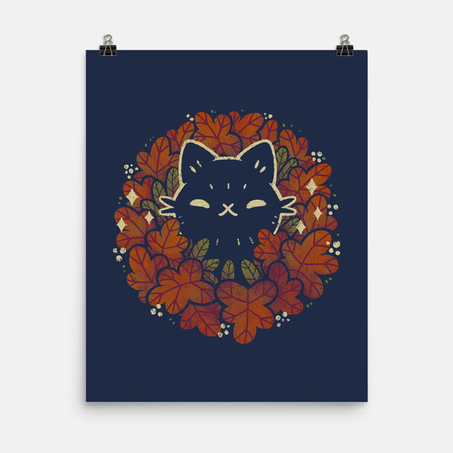 Autumn Leaves Wreath-None-Matte-Poster-xMorfina