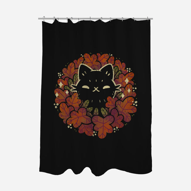Autumn Leaves Wreath-None-Polyester-Shower Curtain-xMorfina