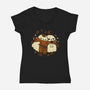Autumn Vibes Cute Ghosts-Womens-V-Neck-Tee-xMorfina