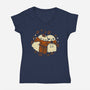 Autumn Vibes Cute Ghosts-Womens-V-Neck-Tee-xMorfina