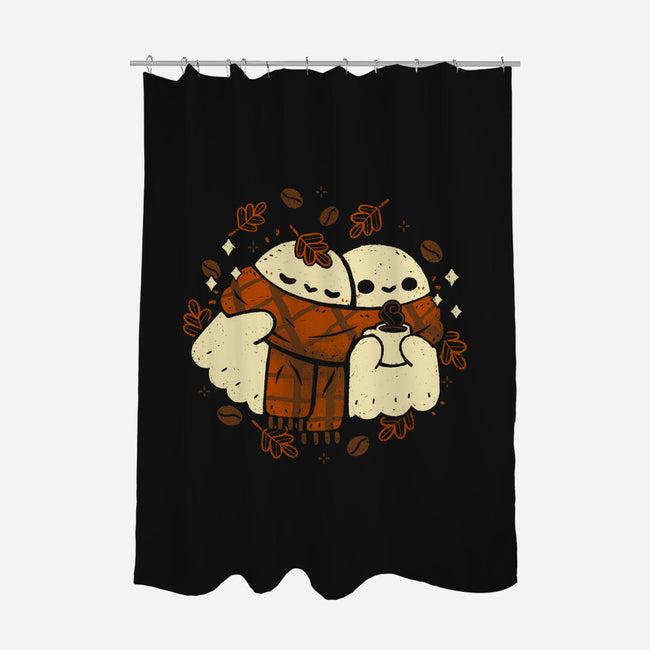 Autumn Vibes Cute Ghosts-None-Polyester-Shower Curtain-xMorfina