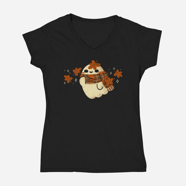 Autumn Ghost-Womens-V-Neck-Tee-xMorfina