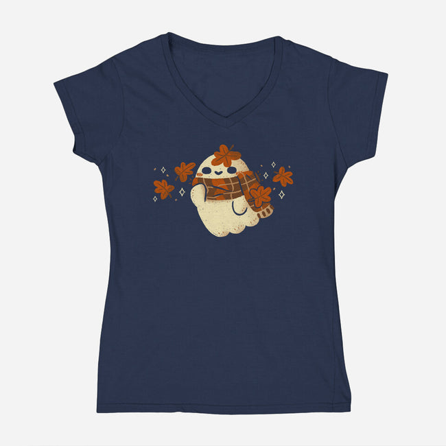 Autumn Ghost-Womens-V-Neck-Tee-xMorfina