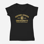 Oxford Comma University-Womens-V-Neck-Tee-kg07