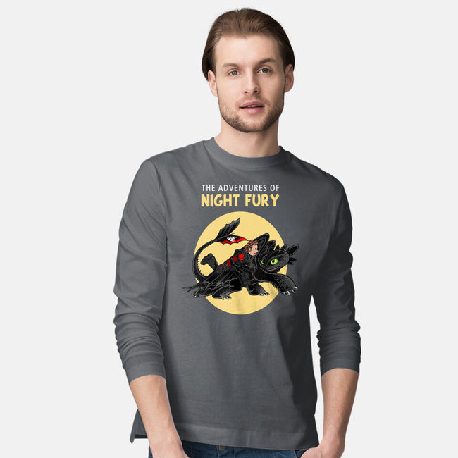 The Adventures Of Night Fury-Mens-Long Sleeved-Tee-joerawks