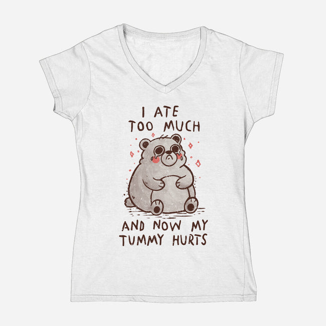 Now My Tummy Hurts-Womens-V-Neck-Tee-koalastudio