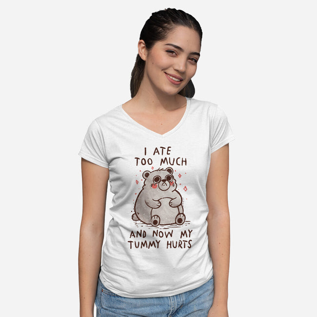 Now My Tummy Hurts-Womens-V-Neck-Tee-koalastudio