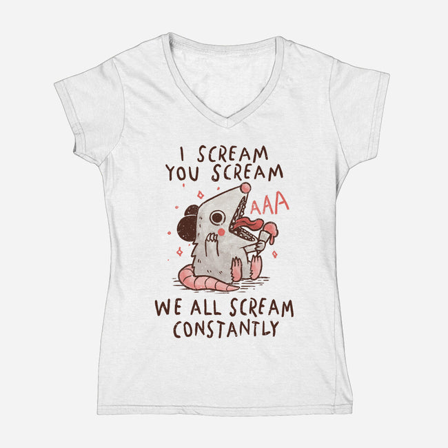 We All Scream Constantly-Womens-V-Neck-Tee-koalastudio