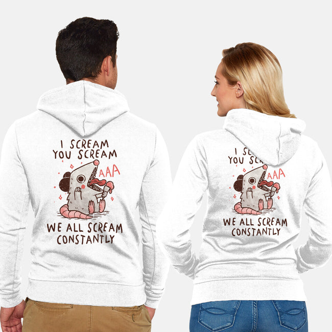 We All Scream Constantly-Unisex-Zip-Up-Sweatshirt-koalastudio