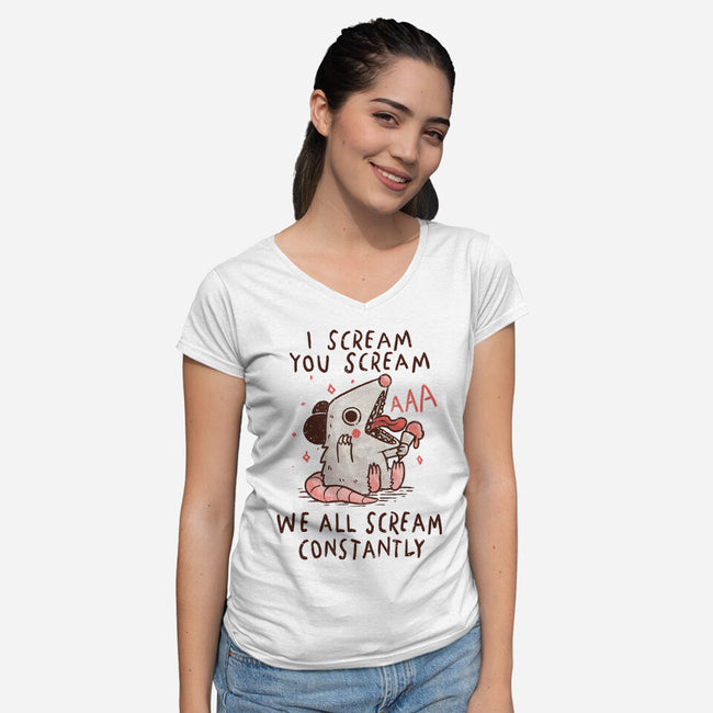 We All Scream Constantly-Womens-V-Neck-Tee-koalastudio