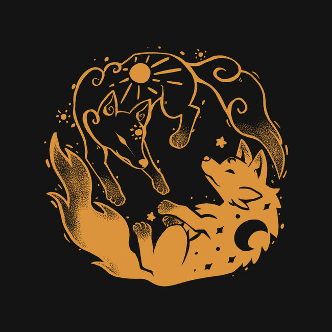 Sun And Moon Golden Wolves-Mens-Premium-Tee-TechraNova