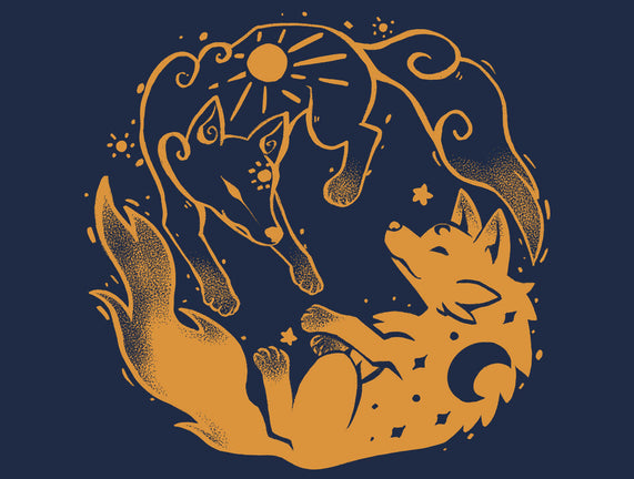 Sun And Moon Golden Wolves