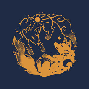 Sun And Moon Golden Wolves