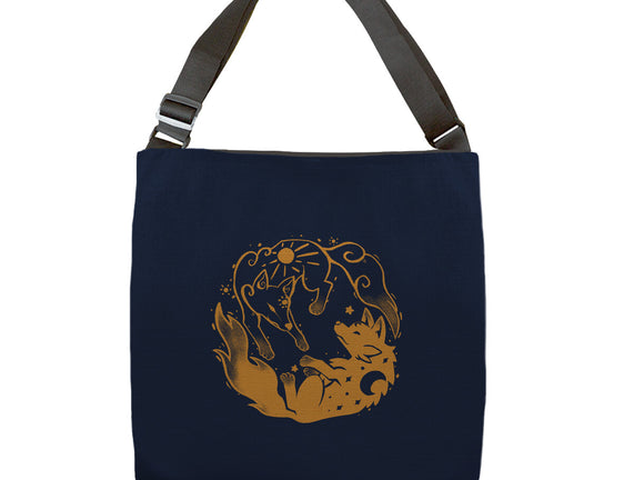 Sun And Moon Golden Wolves