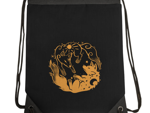 Sun And Moon Golden Wolves