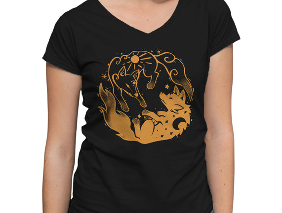 Sun And Moon Golden Wolves