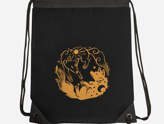 Sun And Moon Golden Wolves