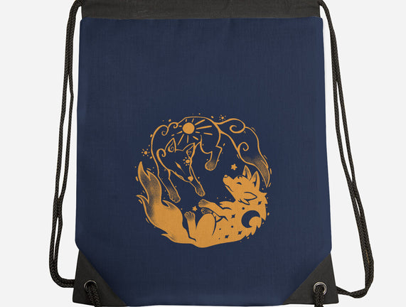 Sun And Moon Golden Wolves