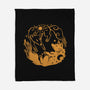 Sun And Moon Golden Wolves-None-Fleece-Blanket-TechraNova