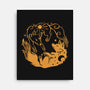 Sun And Moon Golden Wolves-None-Stretched-Canvas-TechraNova