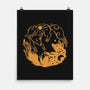 Sun And Moon Golden Wolves-None-Matte-Poster-TechraNova