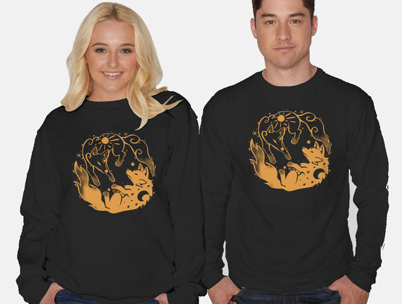 Sun And Moon Golden Wolves
