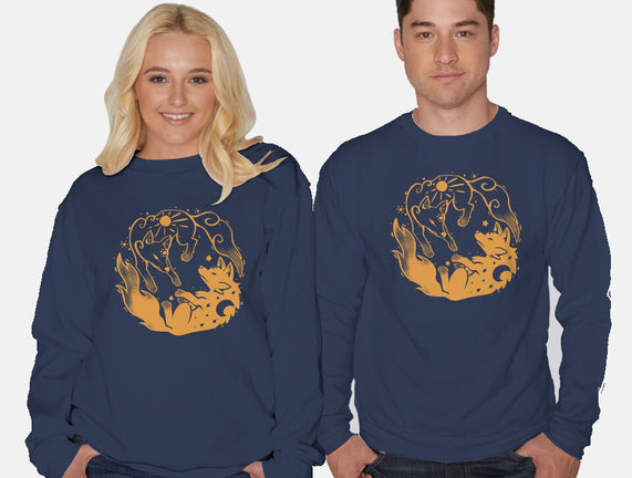Sun And Moon Golden Wolves