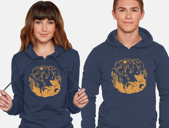 Sun And Moon Golden Wolves