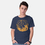 Sun And Moon Golden Wolves-Mens-Basic-Tee-TechraNova