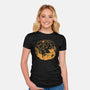 Sun And Moon Golden Wolves-Womens-Fitted-Tee-TechraNova