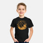 Sun And Moon Golden Wolves-Youth-Basic-Tee-TechraNova