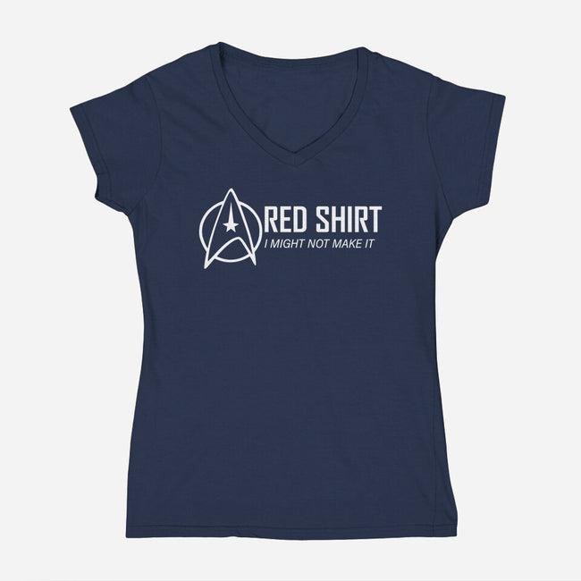 Red Shirt-Womens-V-Neck-Tee-fanfabio