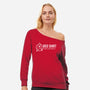 Red Shirt-Womens-Off Shoulder-Sweatshirt-fanfabio