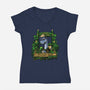 Veggiesaurian Garden-Womens-V-Neck-Tee-PrimePremne