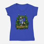 Veggiesaurian Garden-Womens-V-Neck-Tee-PrimePremne