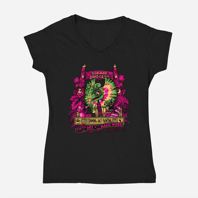 Stunning Face Painting-Womens-V-Neck-Tee-PrimePremne