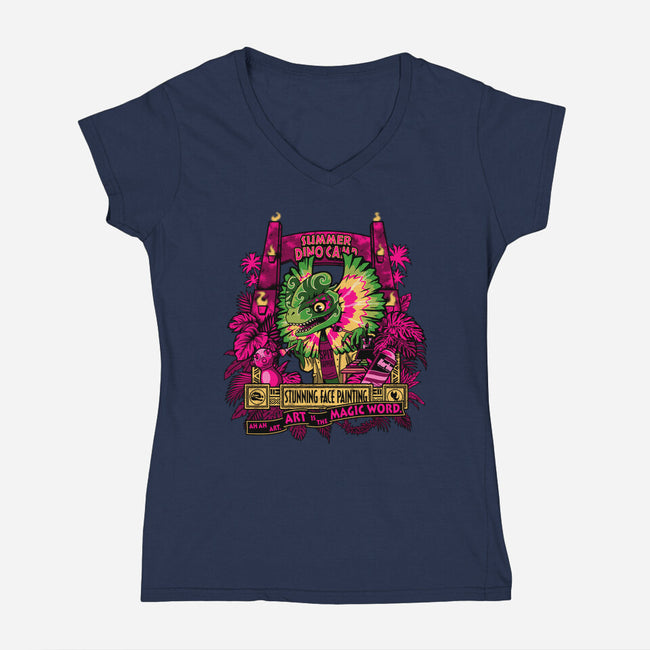 Stunning Face Painting-Womens-V-Neck-Tee-PrimePremne