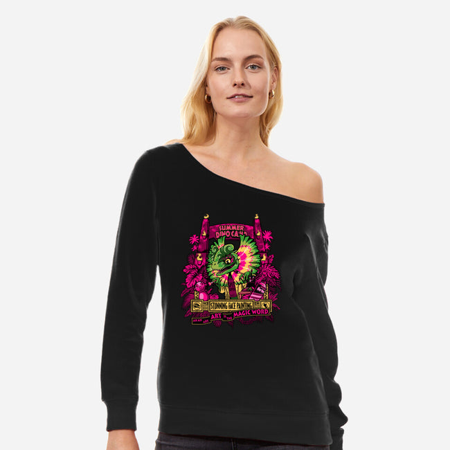 Stunning Face Painting-Womens-Off Shoulder-Sweatshirt-PrimePremne