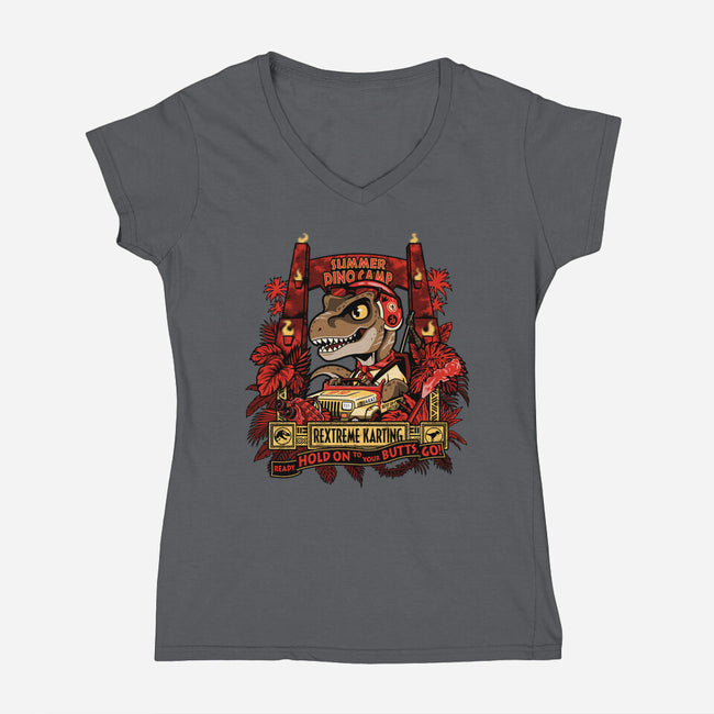 Rextreme Karting-Womens-V-Neck-Tee-PrimePremne