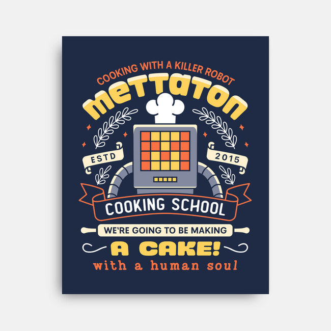 Mettaton Cooking School Crest-None-Stretched-Canvas-LAGELANTEE