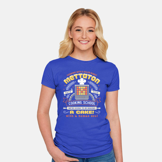 Mettaton Cooking School Crest-Womens-Fitted-Tee-LAGELANTEE