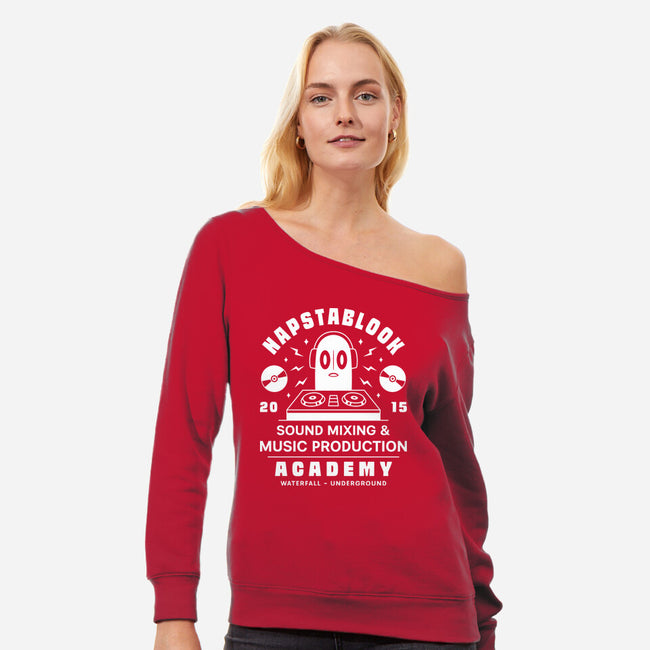 Napstablook Sound Mixing Emblem-Womens-Off Shoulder-Sweatshirt-LAGELANTEE